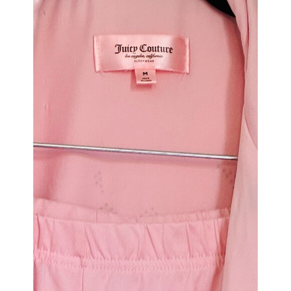 Juicy Couture Pajama Set Womens Medium Pink 2 Piece Sleepwear Studded Logo - Picture 2 of 8
